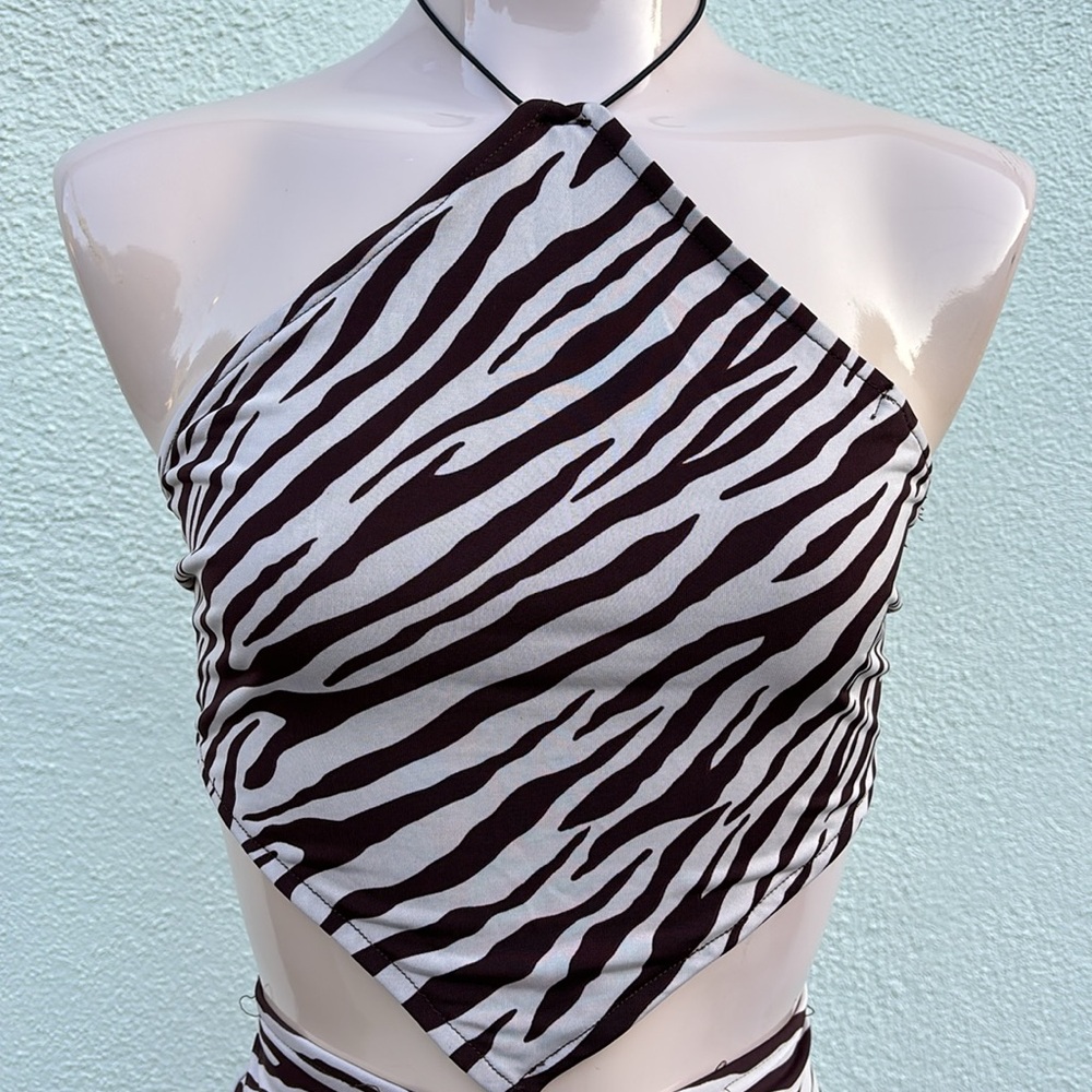 Zebra Print Top And Skirt Matching Set - image 2
